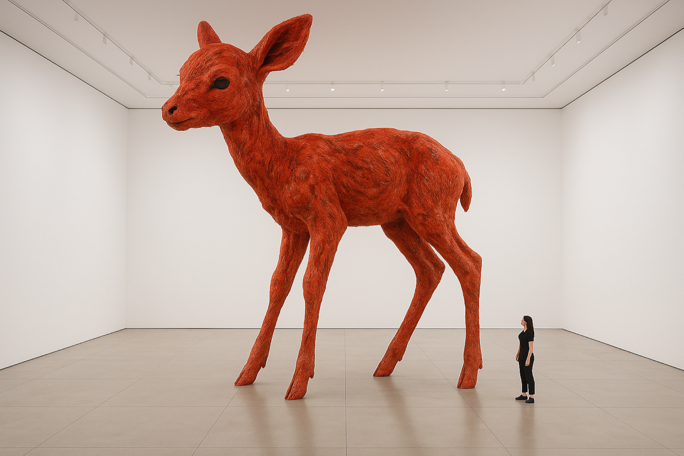 Rotes Reh-Kitz in einer Ausstellung